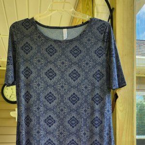 LuLaRoe Julia Dress (2XL) Navy/Cream soft dress